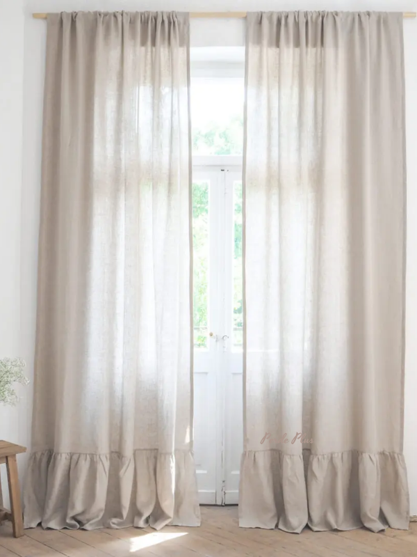Fırfırlı Tül Perde Krem