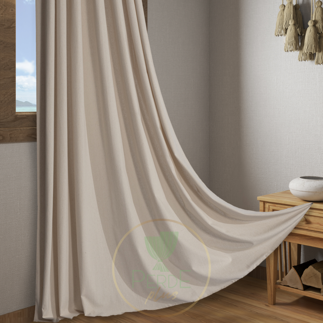 Düz Pamuklu Fon Perde